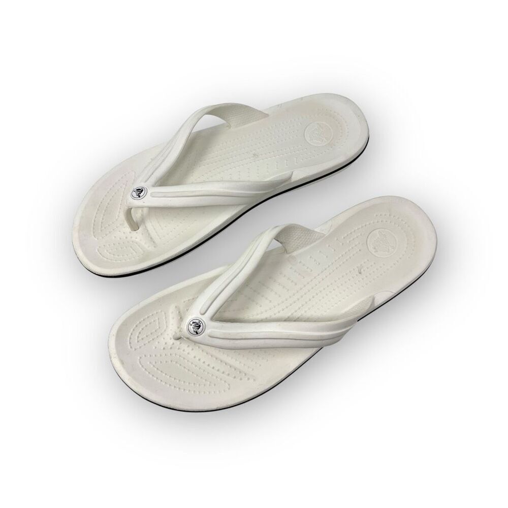 Crocs Crocband Flip Flops White Sandals Men’s Size 11